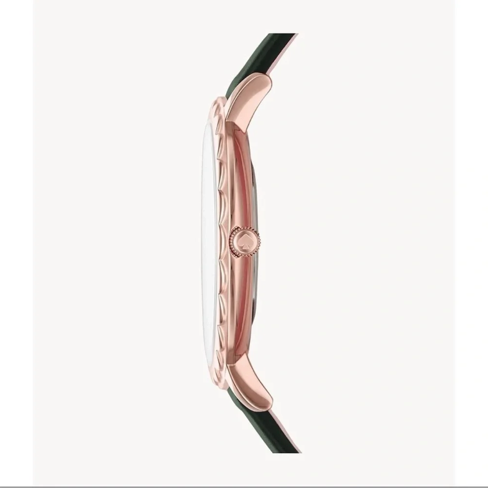 Kate Spade Green and Rose-Tone Leather Watch